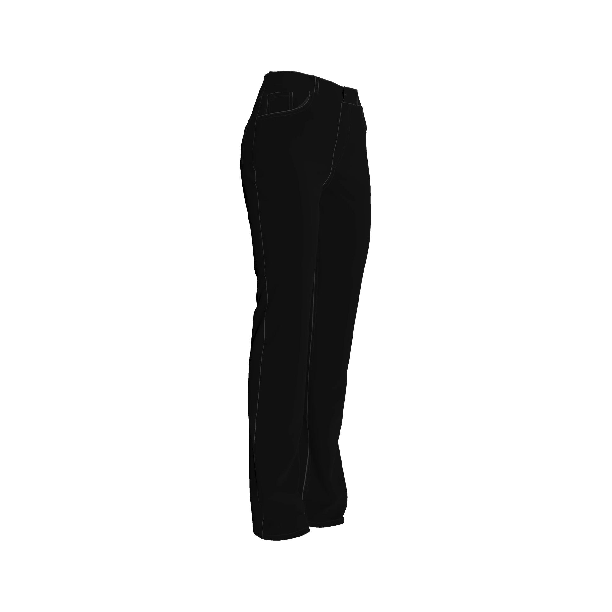 Slim Jeans in Pure Black Heavy Stretch Cotton Twill