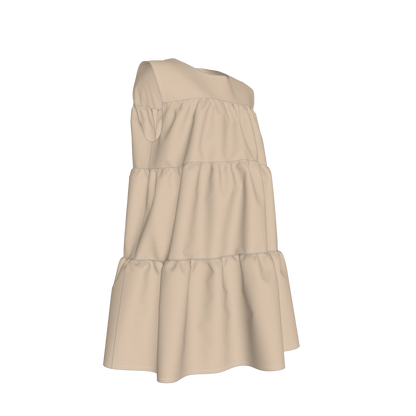 Ruffle Dress without Lining in Pima Cotton Poplin