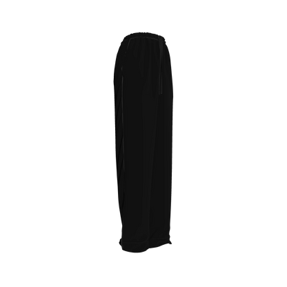 Draw String Pajama Pants in Pure Black Pima Cotton Poplin