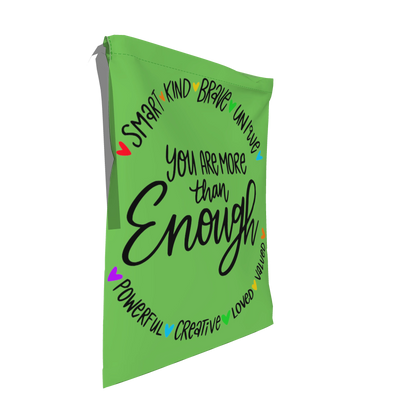 Drawstring Bag in Pima Cotton Poplin – 'You Are More Than Enough'