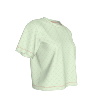 Crown and Lines Light Green Women’s Cropped T-Shirt