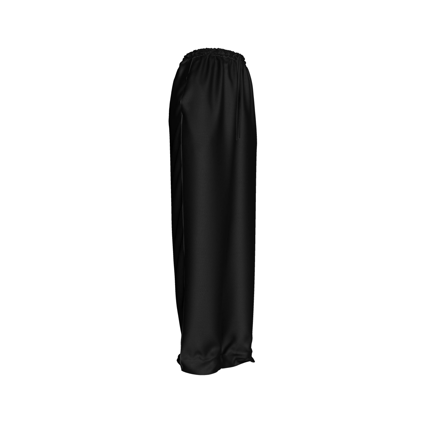 Draw String Pajama Pant in Pure Black Ecovero Viscose Crepe
