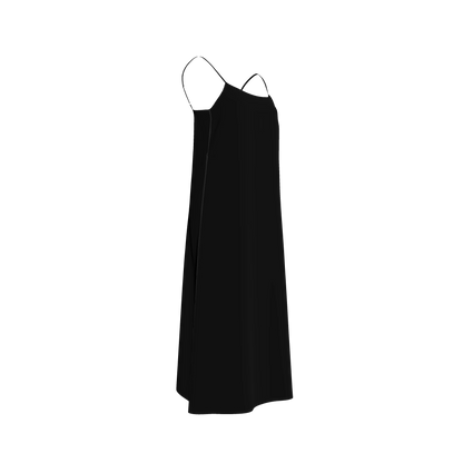 Pure Black Slip Dress in Ecovero Viscose Crepe