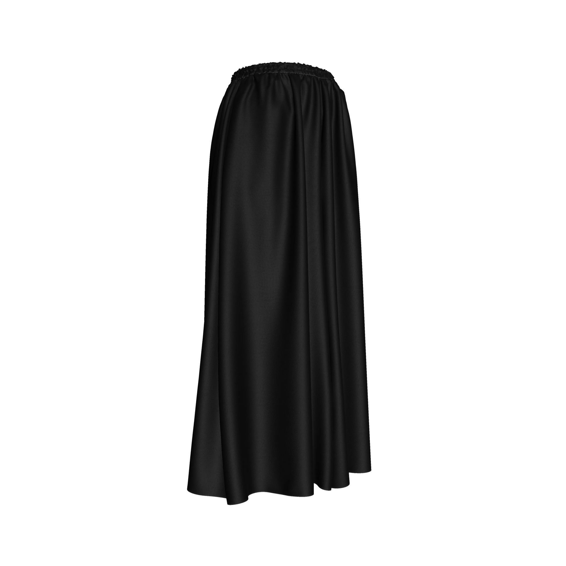 Palazzo Pant with Elastic Waist in Pure Black Ecovero Viscose Crepe