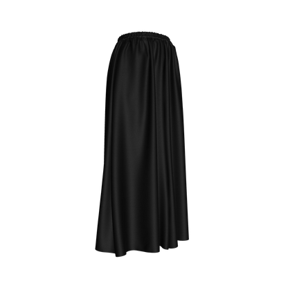 Palazzo Pant with Elastic Waist in Pure Black Ecovero Viscose Crepe