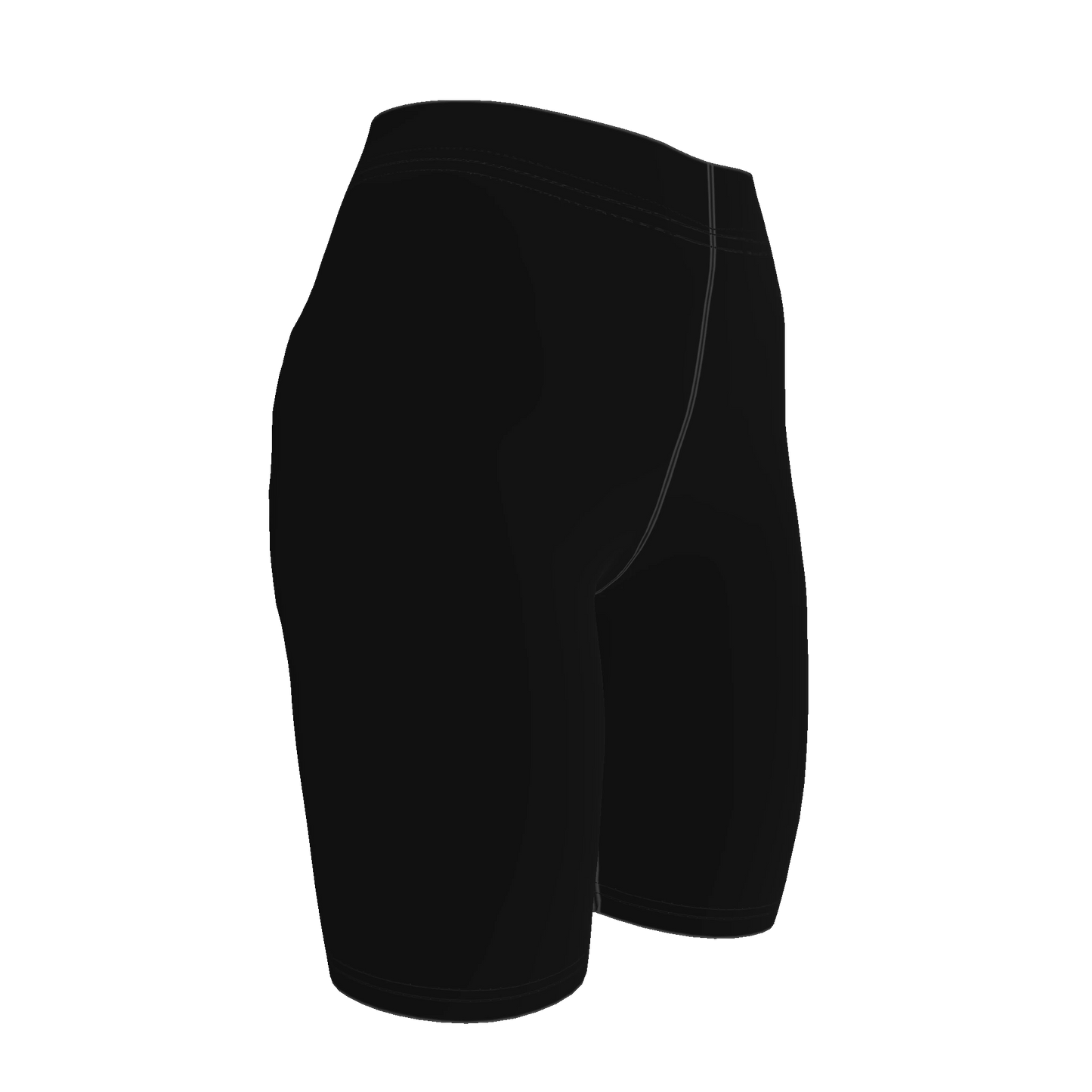 Athletic Shorts in Pure Black Cotton-Spandex Jersey