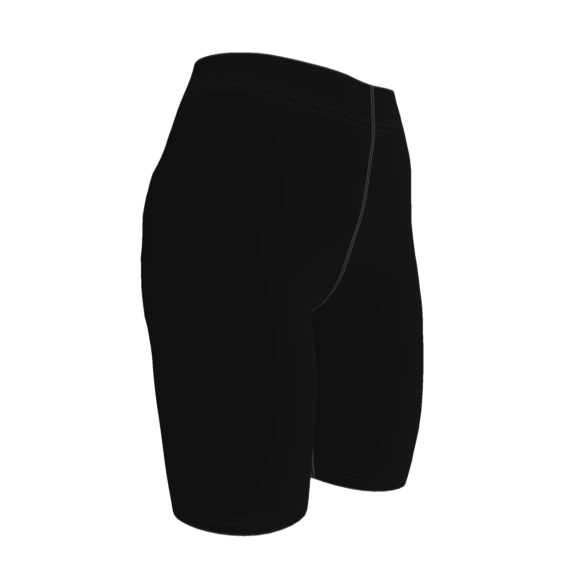 Athletic Shorts in Pure Black Cotton-Spandex Jersey