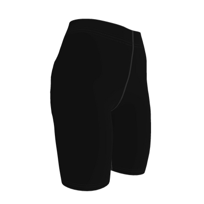 Athletic Shorts in Pure Black Cotton-Spandex Jersey