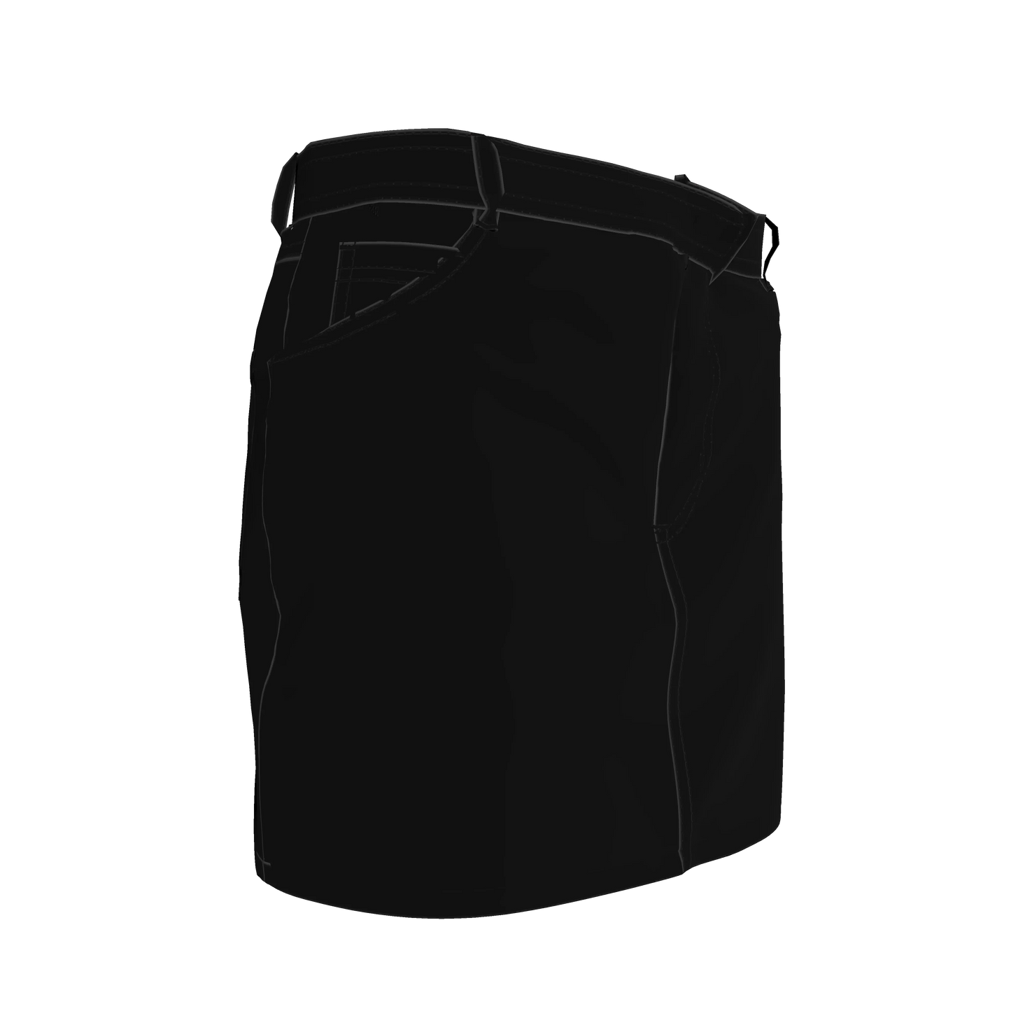 Denim Mini Skirt in Pure Black Heavy Stretch Cotton Twill