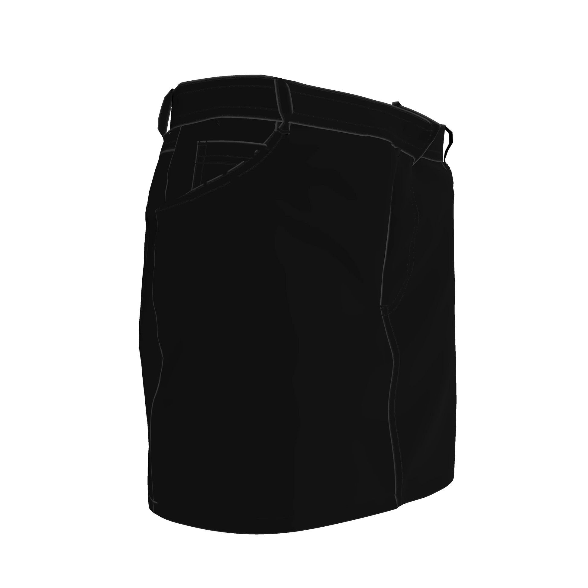 Denim Mini Skirt in Pure Black Heavy Stretch Cotton Twill