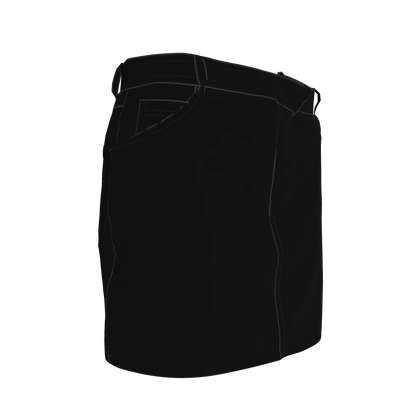 Denim Mini Skirt in Pure Black Heavy Stretch Cotton Twill