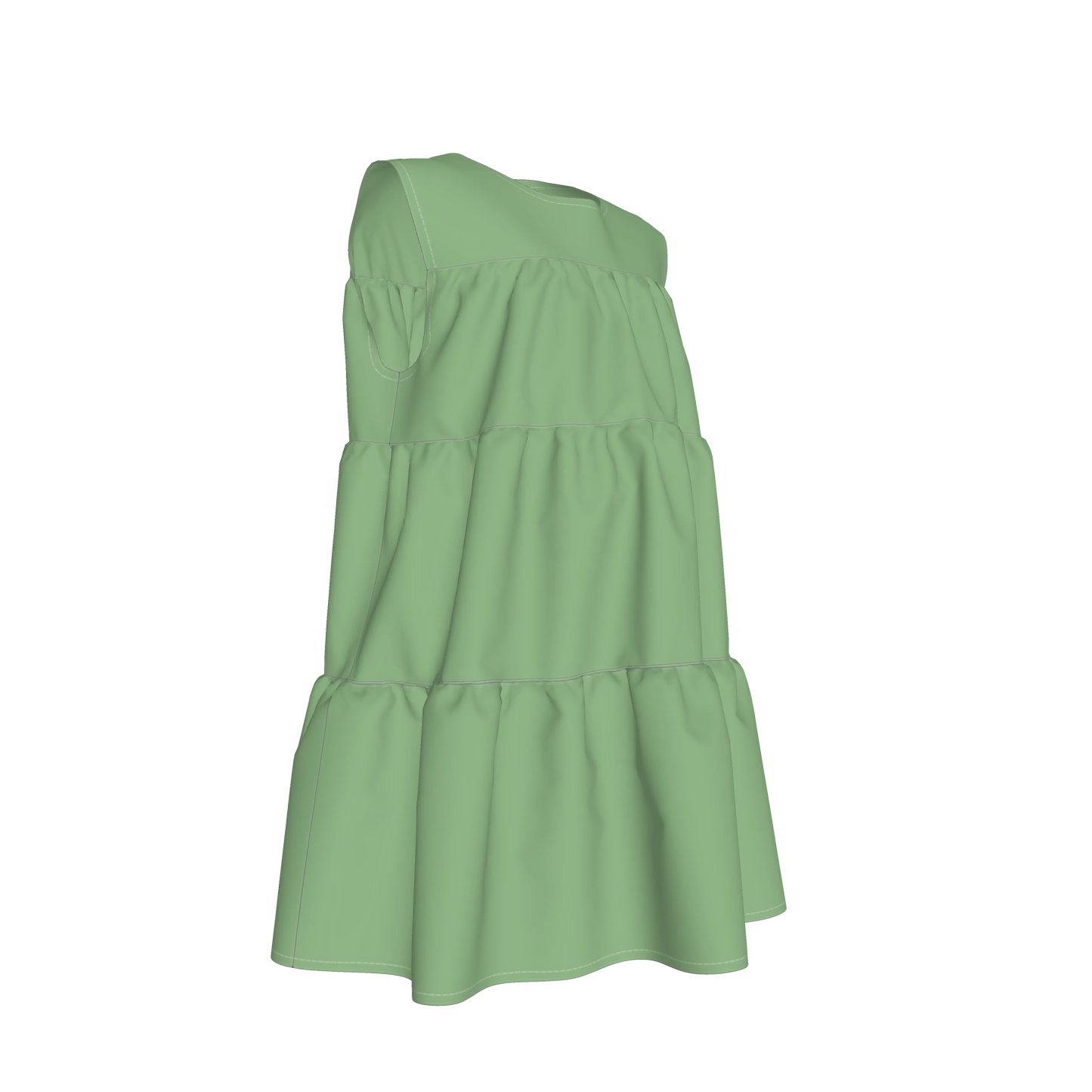 Ruffle Dress without Lining in Pima Cotton Poplin