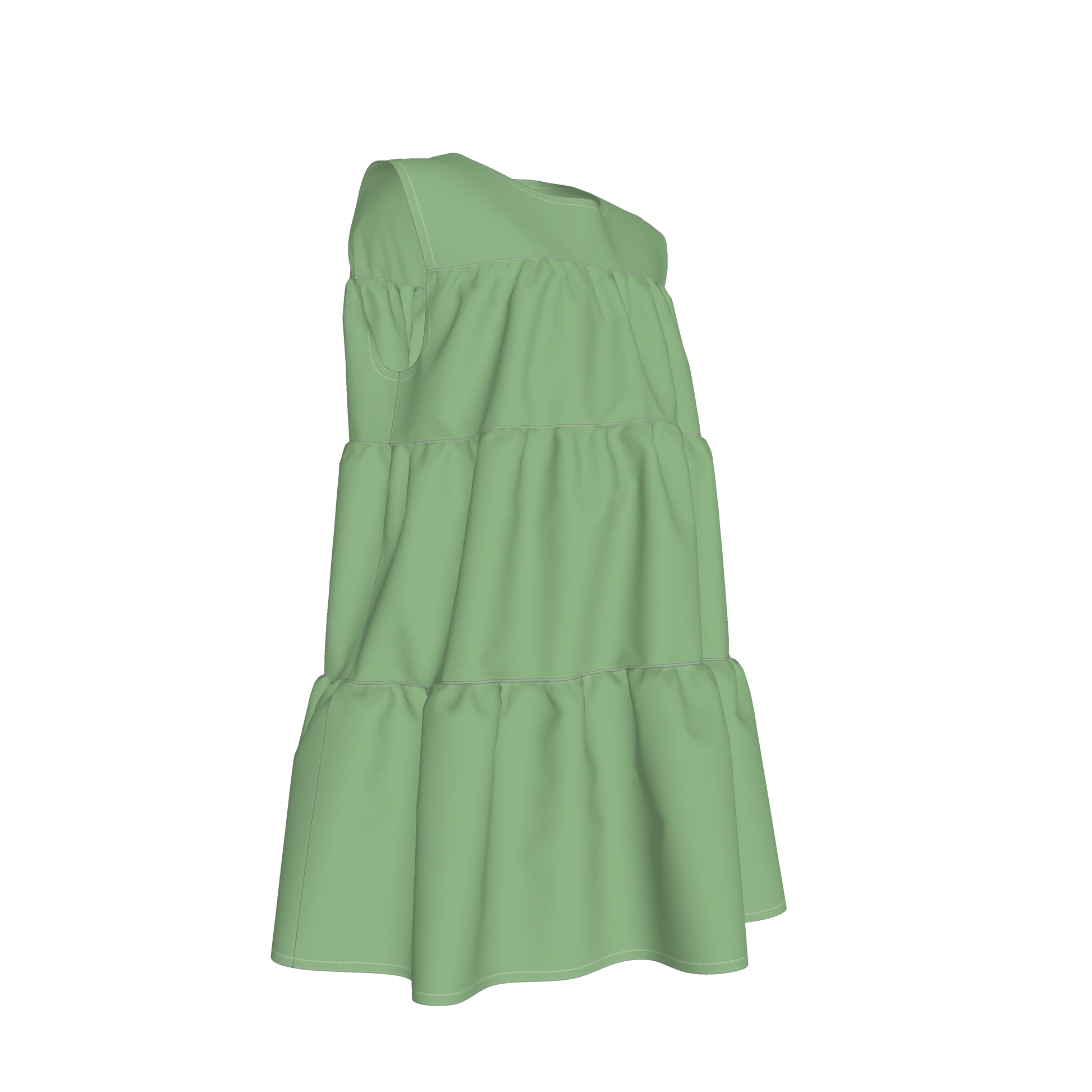 Ruffle Dress without Lining in Pima Cotton Poplin