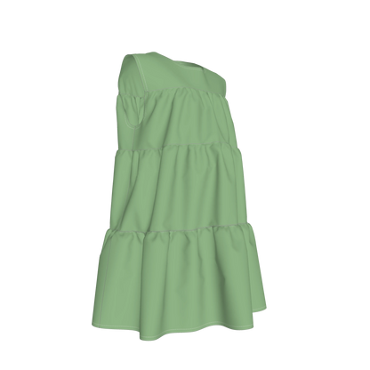 Ruffle Dress without Lining in Pima Cotton Poplin