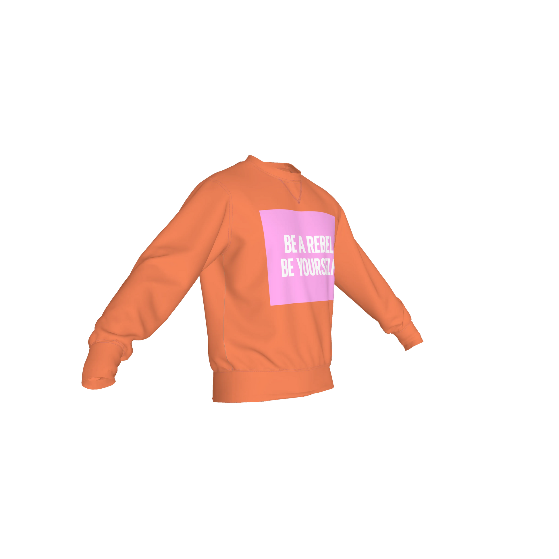 Crew Neck Sweatshirt with Inset V - Heavyweight Cotton French Terry