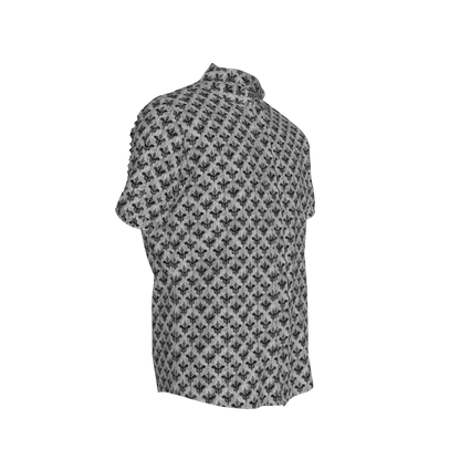 Bat Damask Short Sleeve Casual Shirt