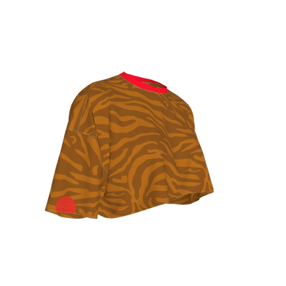 Tiger Stripe Crop T-shirt in Organic Cotton