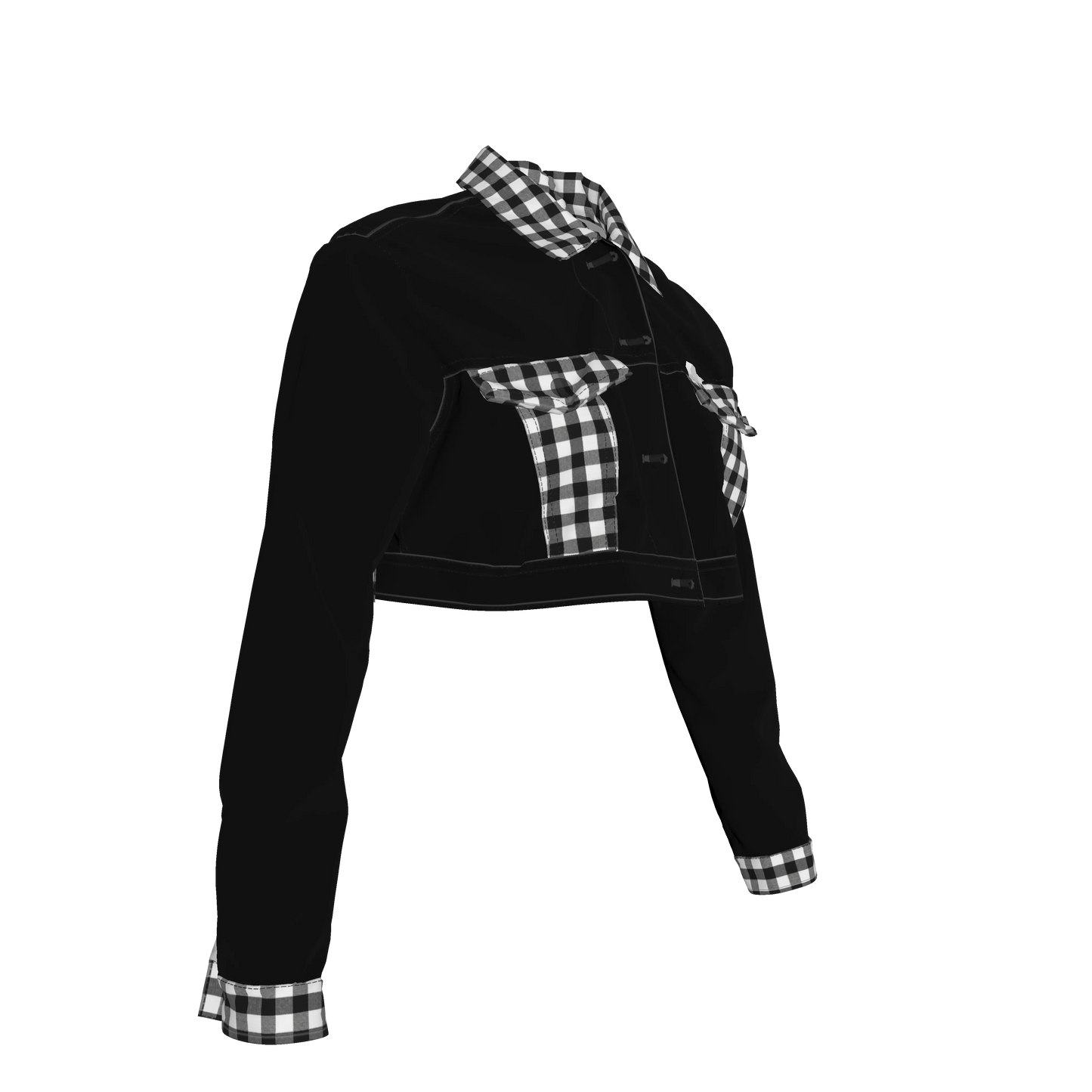 Cropped Jean Jacket — Playful Star Print