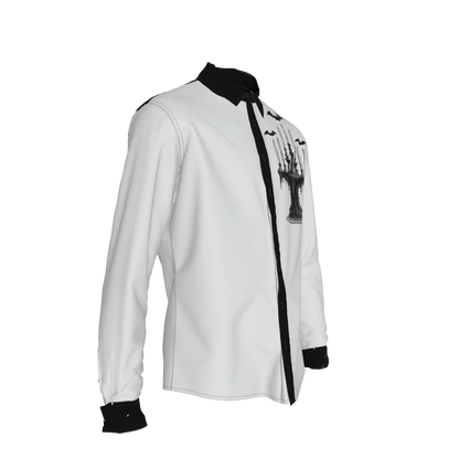 Gothic Candle Shirt with Flying Bats