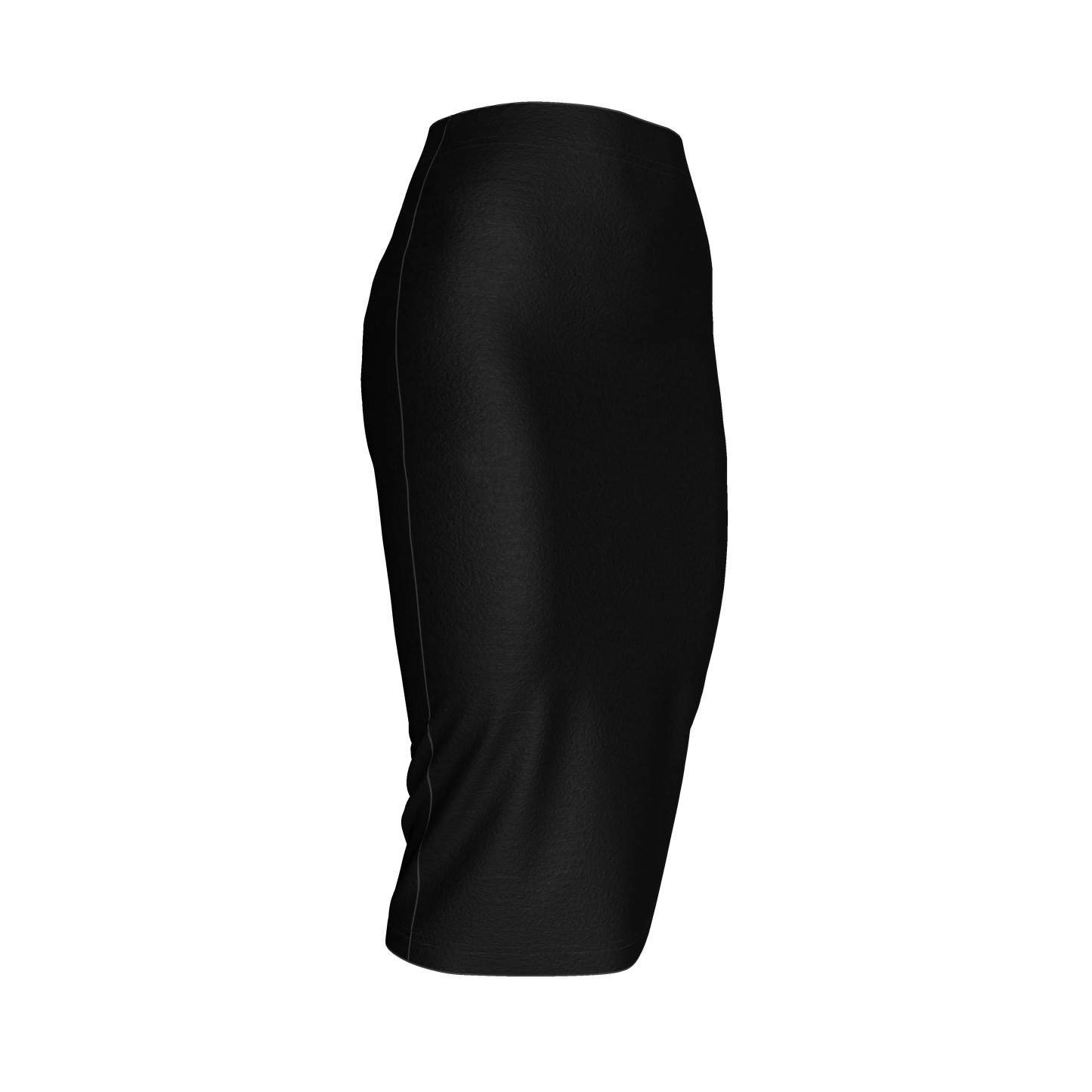 Body Con Knit Skirt in Pure Black Cotton-Spandex Lightweight Jersey