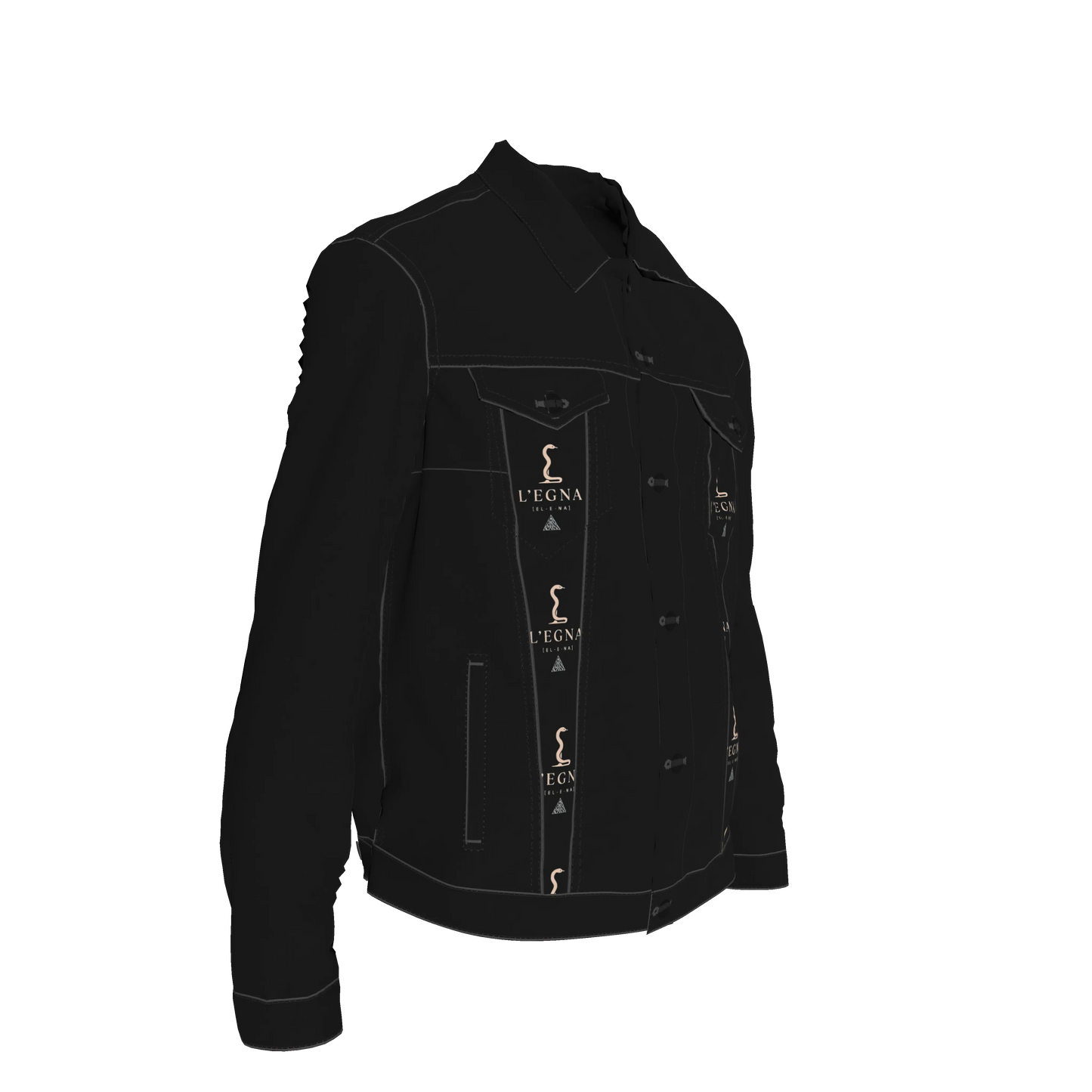 L'EGNA RISING 'BLACKOUT' Jean Jacket (ALL OVER PRINT)