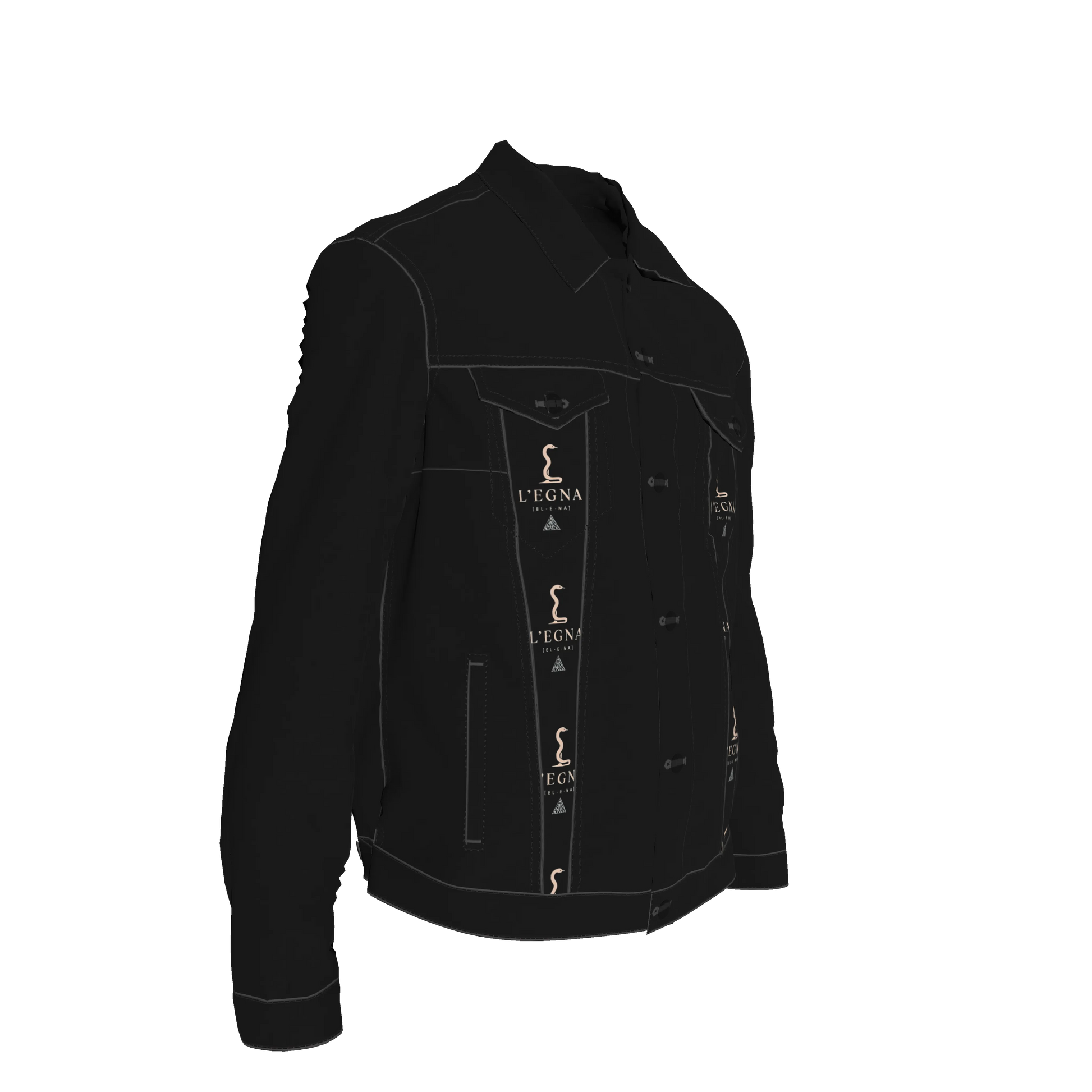 L'EGNA RISING 'BLACKOUT' Jean Jacket (ALL OVER PRINT)