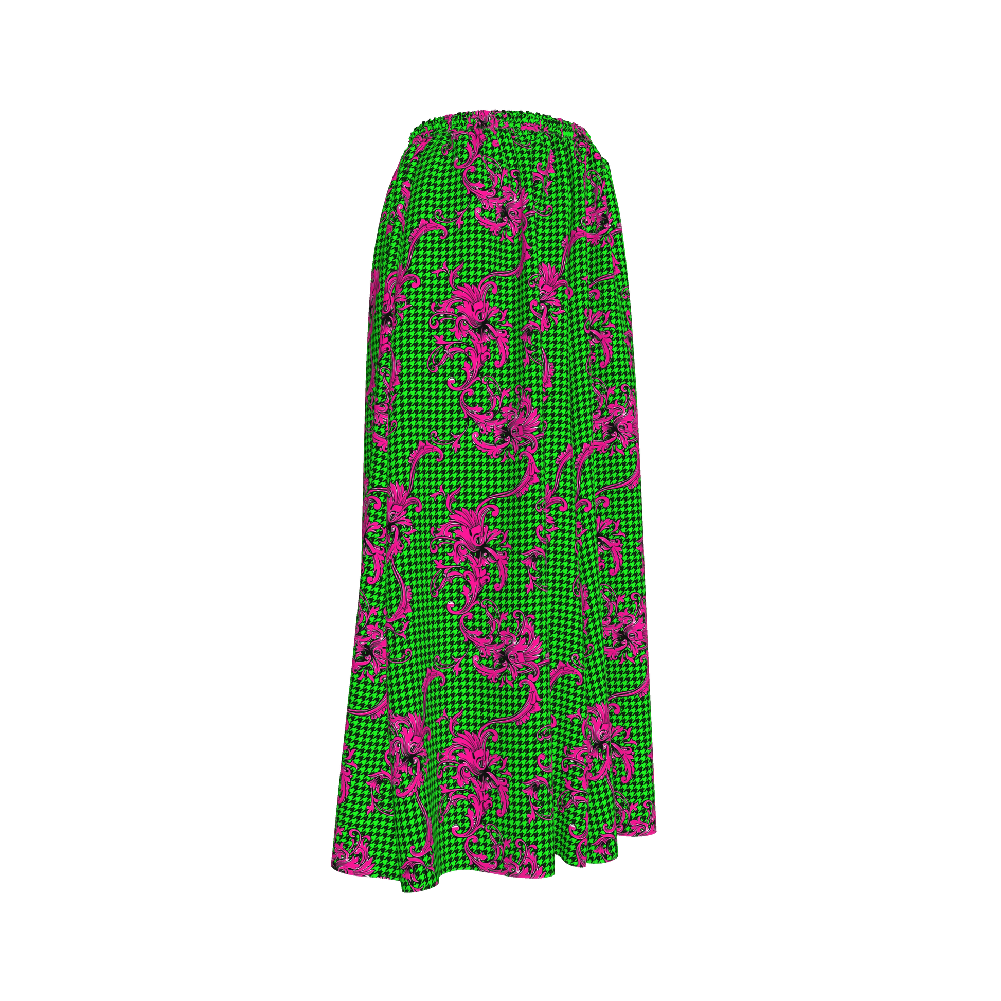 Pink & Green Houndstooth Palazzo Pants