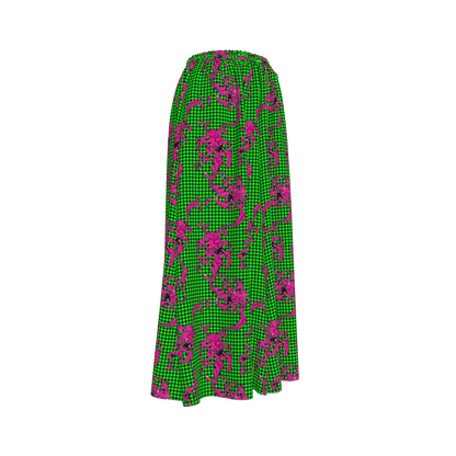 Pink & Green Houndstooth Palazzo Pants