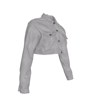 L'EGNA RISING 'GRAY' Cropped Jean Jacket