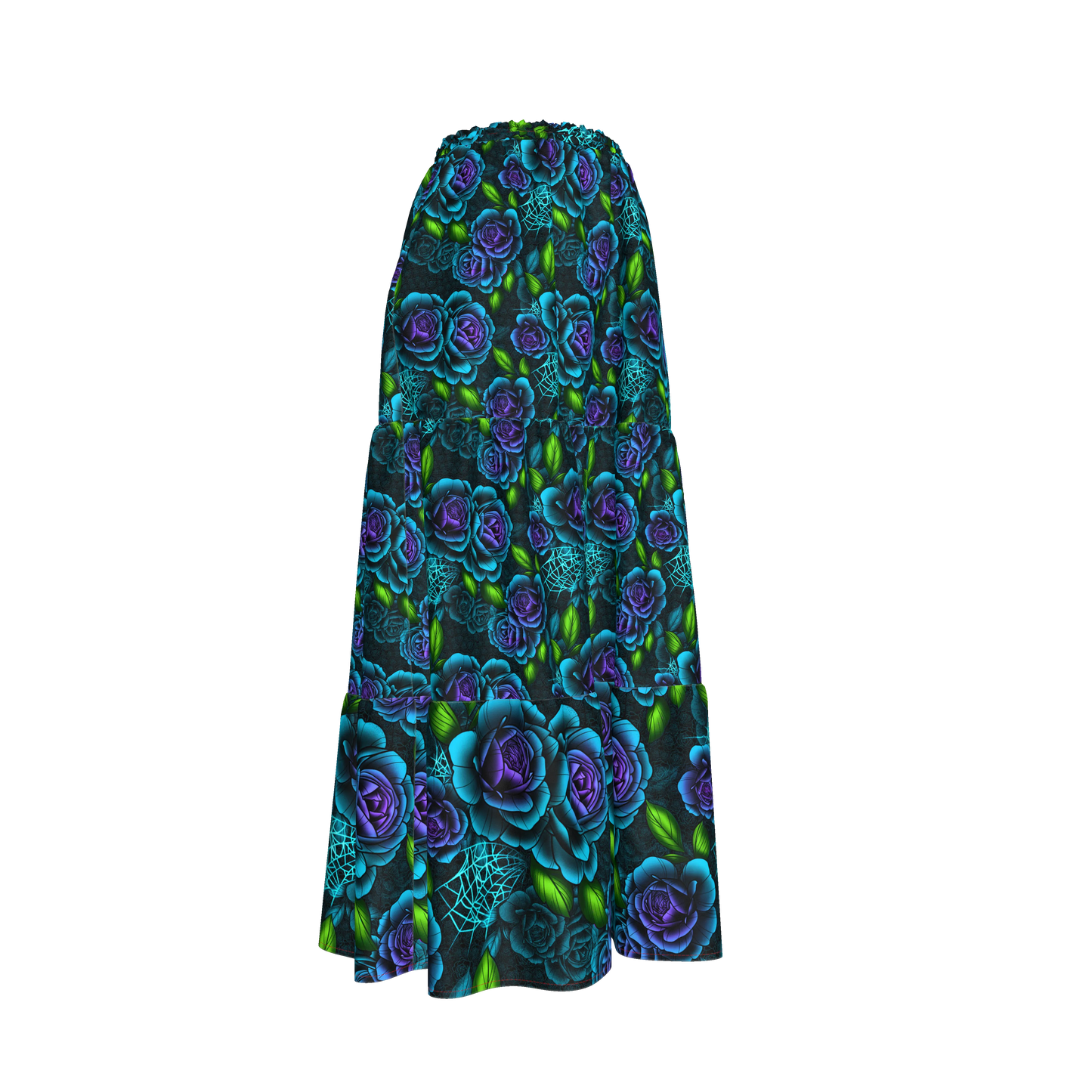 Blue Rose Tiered Skirt