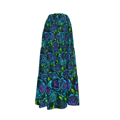 Blue Rose Tiered Skirt