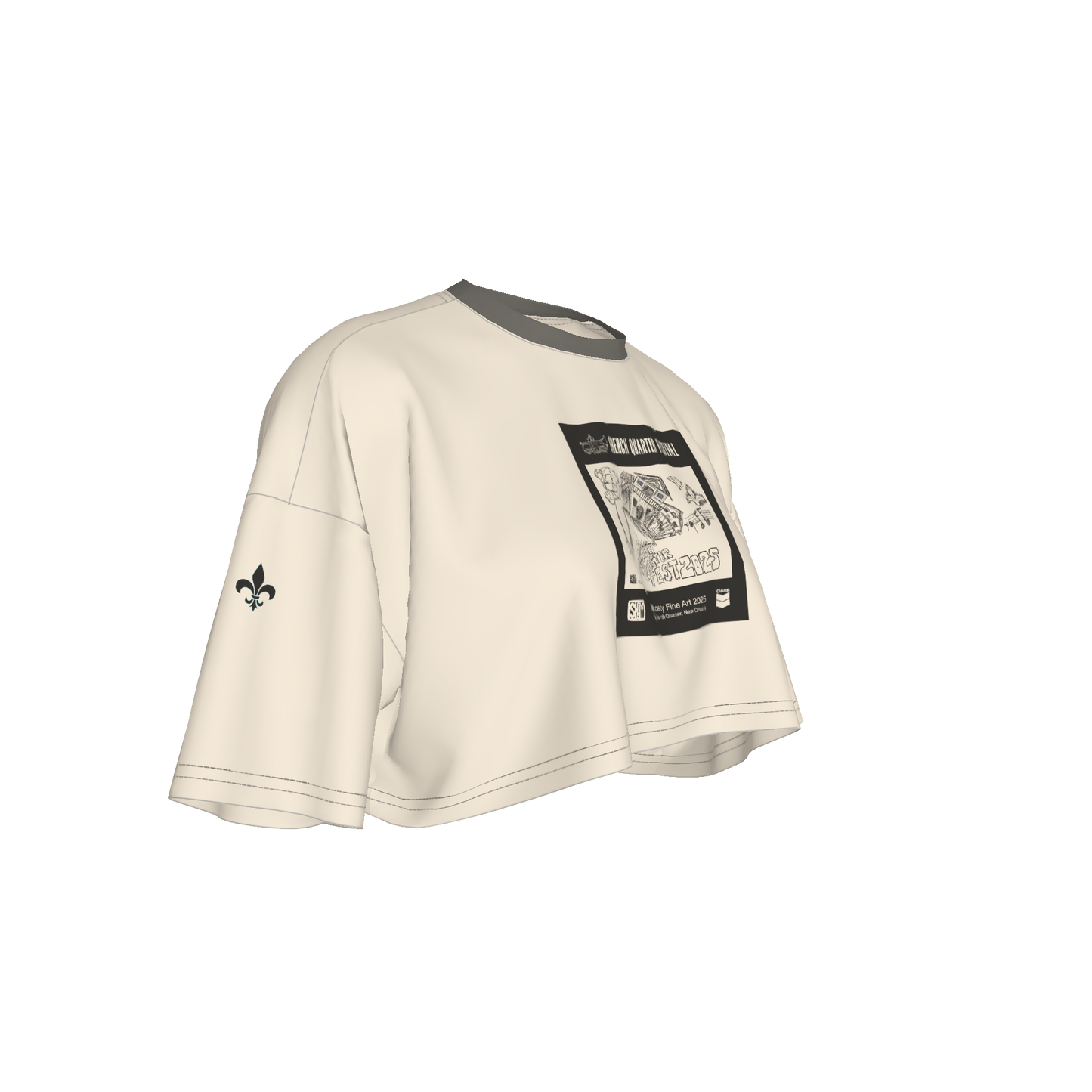 French Quarter Tan Cropped T-Shirt – Organic Cotton Pique