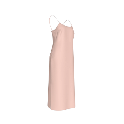 Darted Slip Dress in Lightweight Stretch Silk Satin
