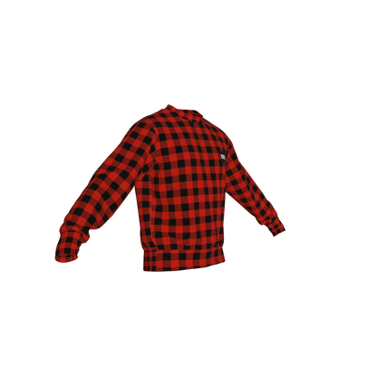 Crew Neck Sweatshirt with Inset V – Buffalo Check