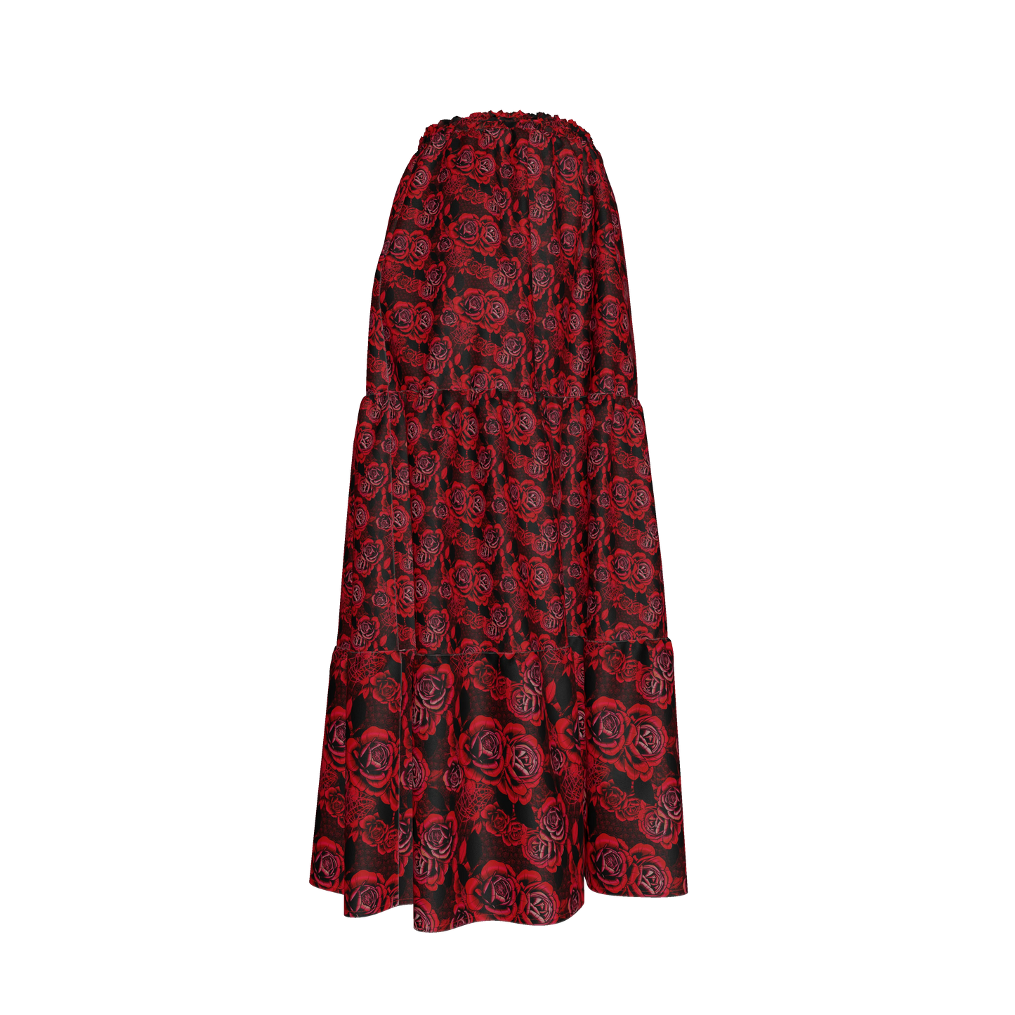 Red Rose Tiered Skirt