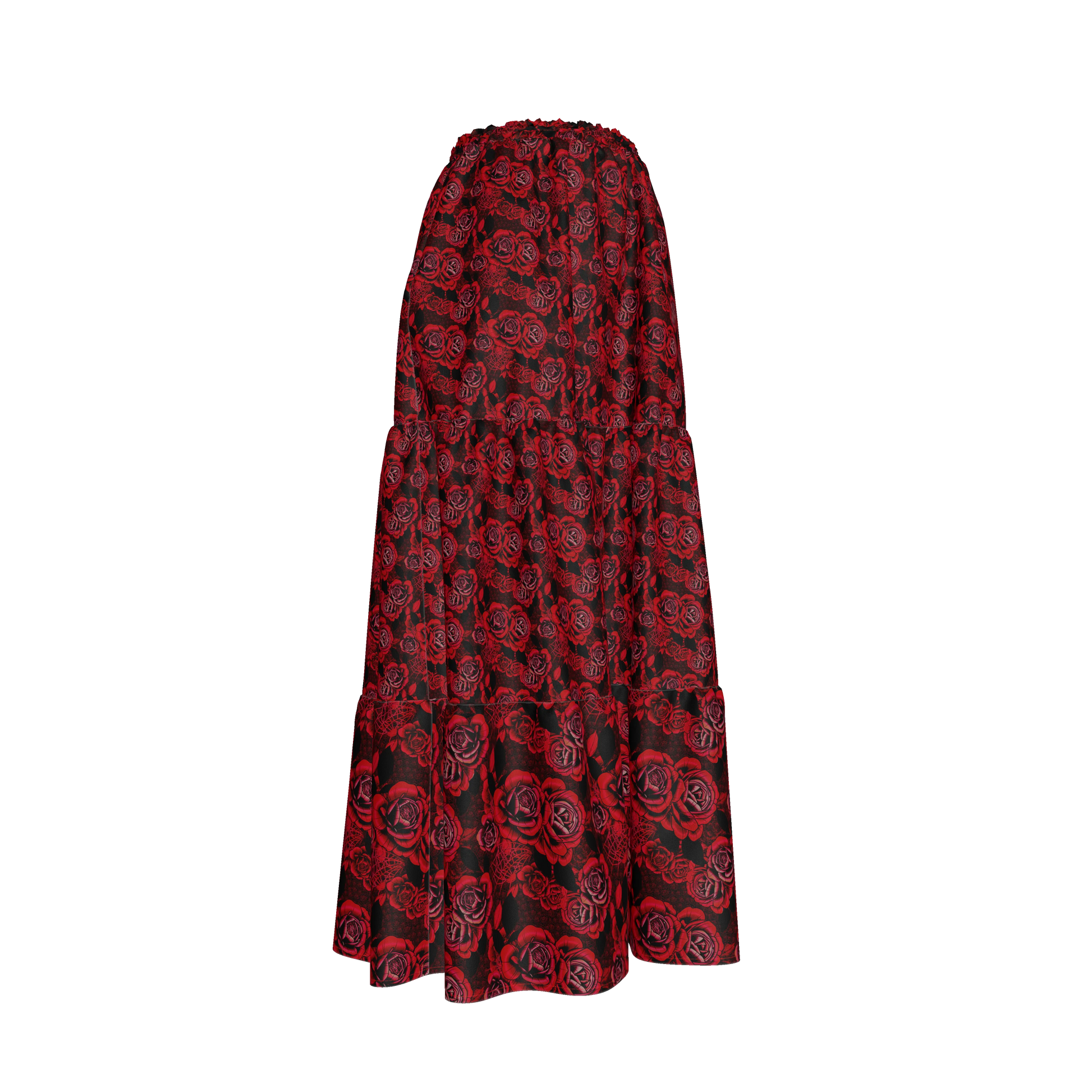 Red Rose Tiered Skirt