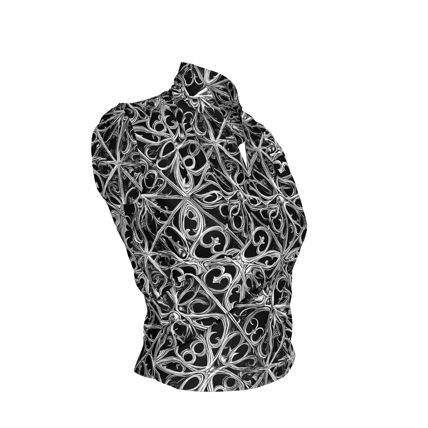 Gothic Lattice Surplice Top in Bamboo Cotton Jersey