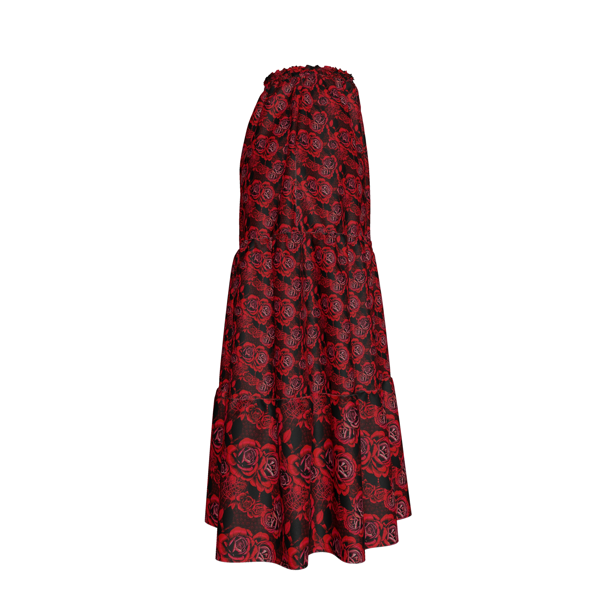 Red Rose Tiered Skirt
