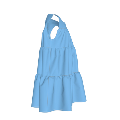 Ruffle Dress without Lining in Pima Cotton Poplin