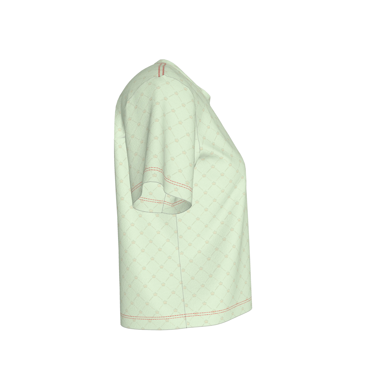 Crown and Lines Light Green Women’s Cropped T-Shirt