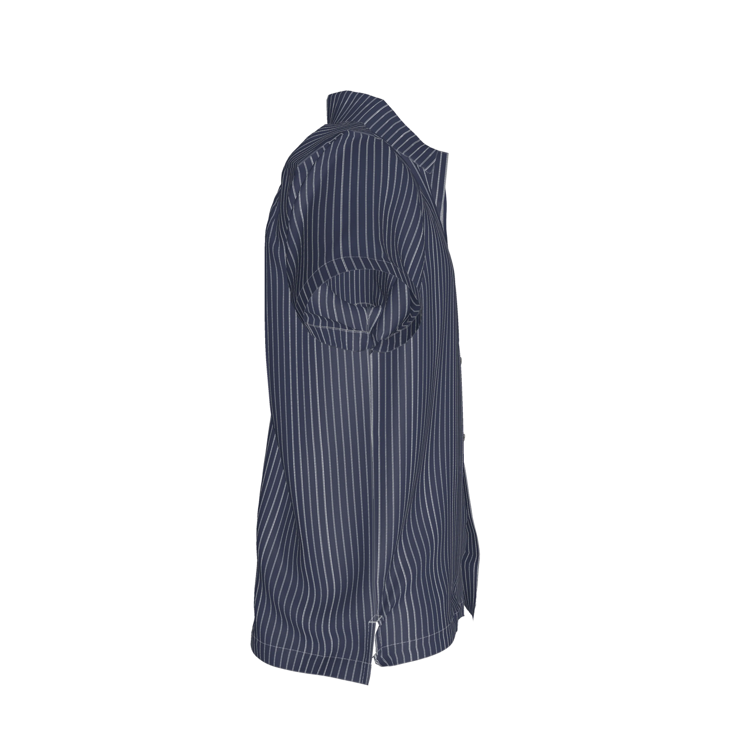 White on Dk Blue Short Sleeve Men’s Shirt with Collar