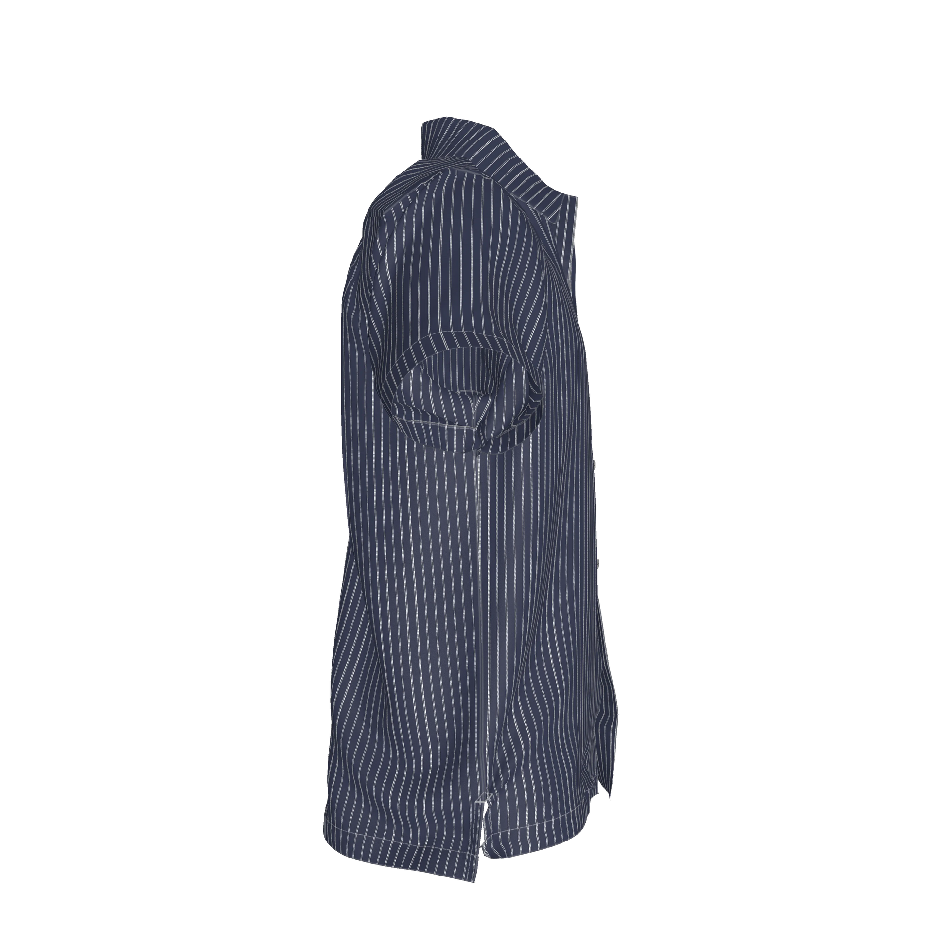 White on Dk Blue Short Sleeve Men’s Shirt with Collar