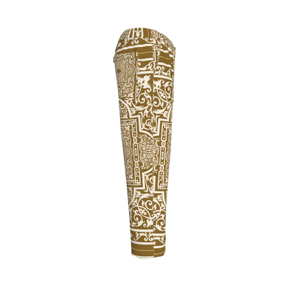 Andre Pullstring Pants: Elastic Waist Pegged Trouser in Ornate Baroque Print