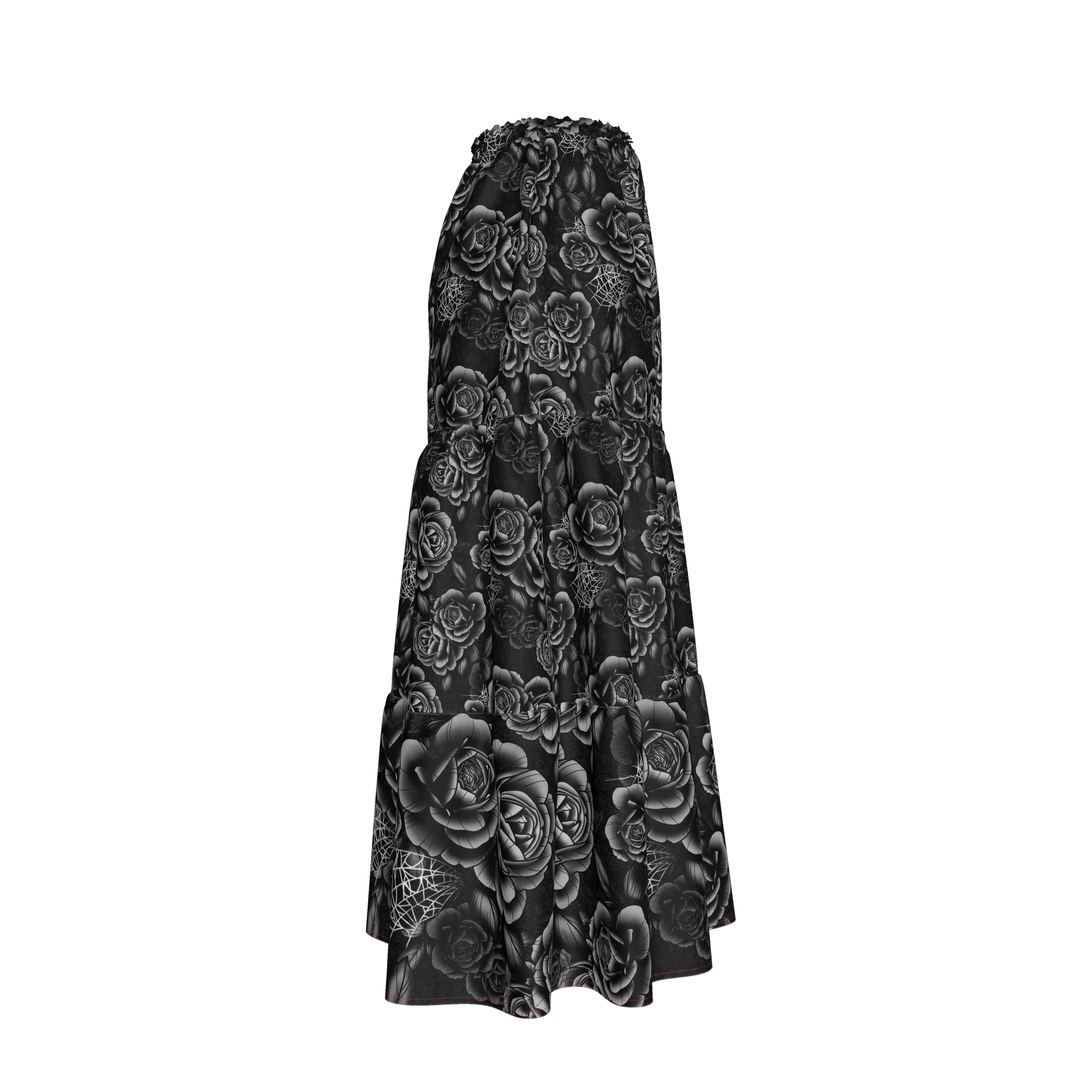 Black Rose Tiered Skirt