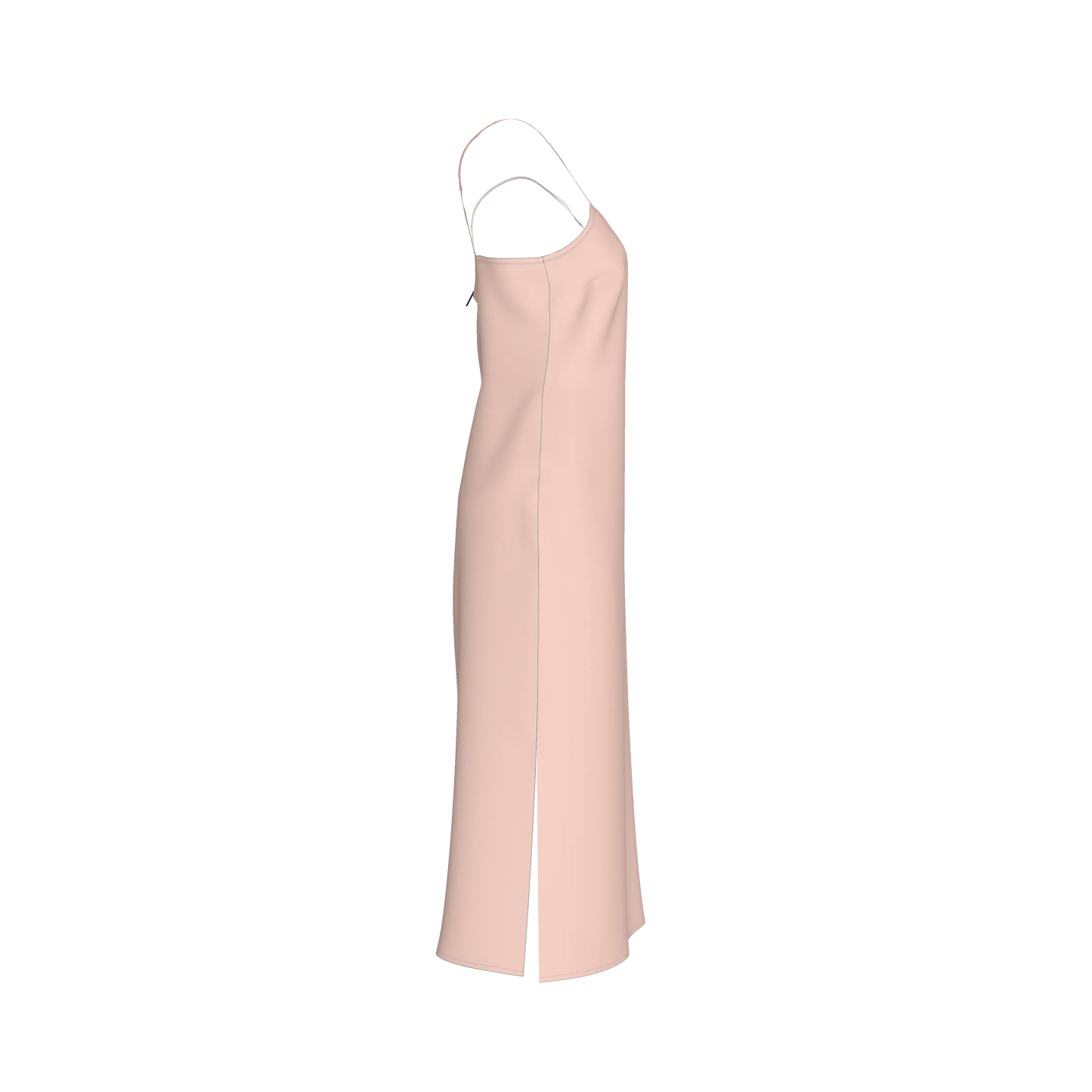 Darted Slip Dress in Lightweight Stretch Silk Satin