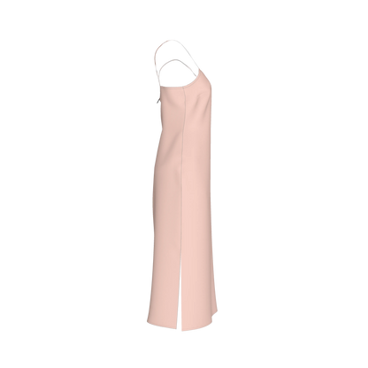 Darted Slip Dress in Lightweight Stretch Silk Satin