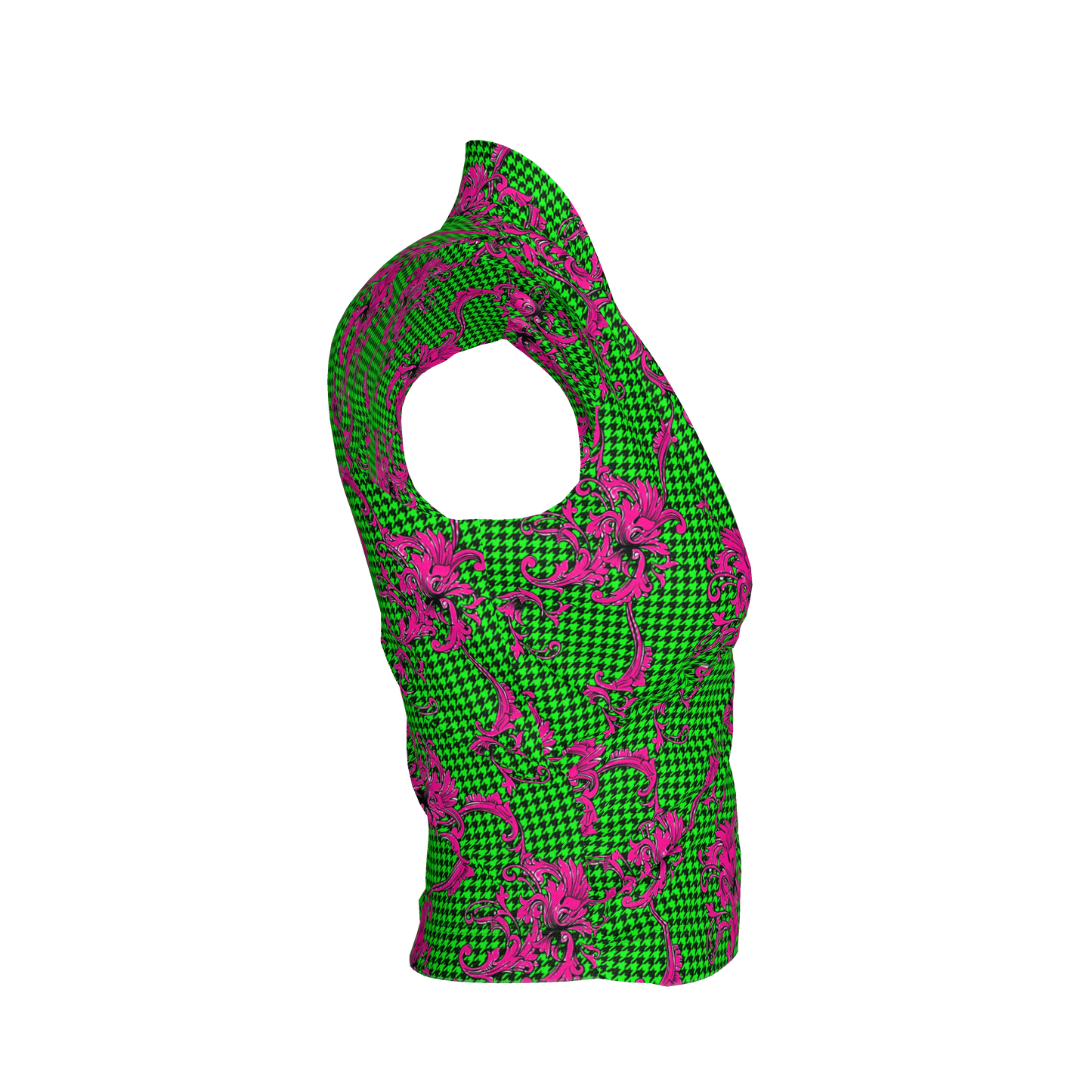 Pink & Green Houndstooth Surplice - Bamboo/Cotton Blend